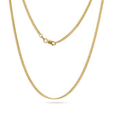 Medium Filed Curb Link Chain 9ct Yellow Gold - Dracakis Jewellers